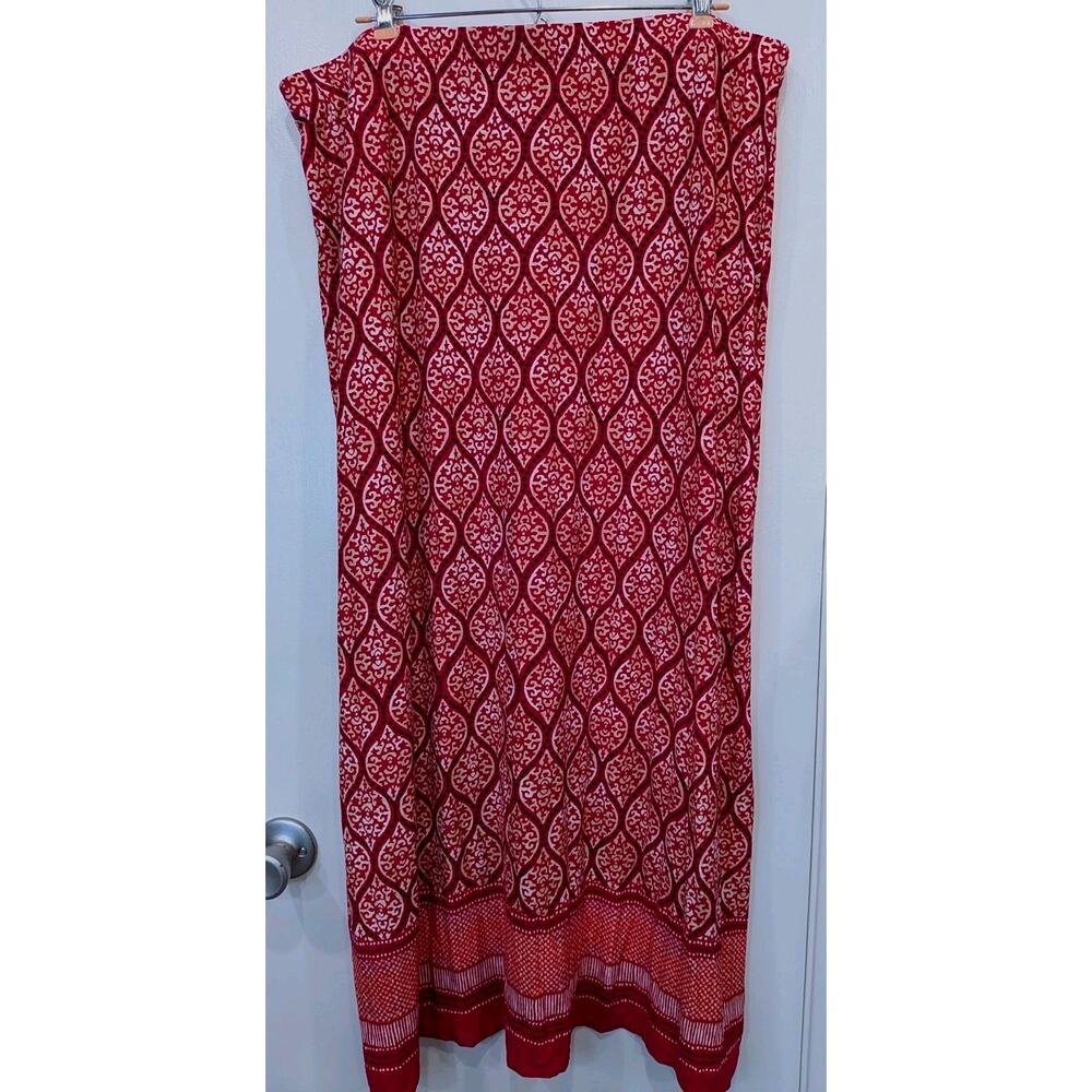 Chico's Travelers Red Bandana Paisley Maxi Skirt Size 3 Wrinkle Resistant XL - Picture 11 of 12